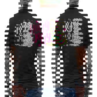 Coquette Christmas Colorful Holly And Jolly Christmas Tree Men's Back Print T-Shirt - Monsterry