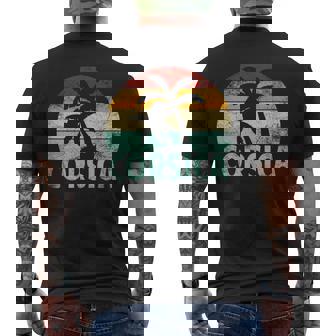 Corsica Retro Palm Tree Vintage Sunset Souvenir Vacation Men's T-shirt Back Print - Thegiftio UK