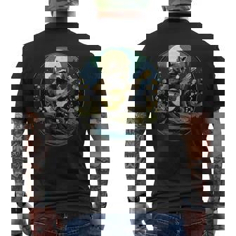 Cottagecore Raccoon Playing Banjo Vintage Racoon Retro Men's T-shirt Back Print | Seseable CA