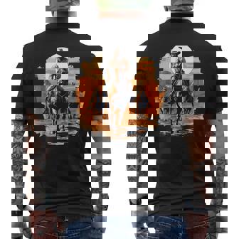 Cow-Boy Cool Avec Des Chevaux Pour Les Amateurs De Gang Occidental T-shirt imprimé au dos - Cadeauxyz