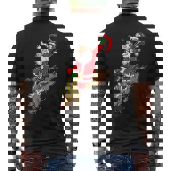 Cowboy Santa Xmas Reindeer Rodeo Christmas In Texas Men's Back Print T-Shirt - Monsterry