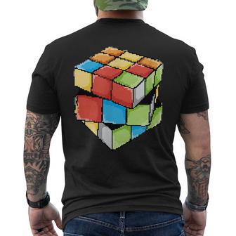 Cube Rétro Pixel Rubik Multicolore Cadeau T-shirt imprimé au dos - Cadeauxyz