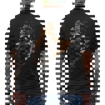 Curious African Wild Dog Men's Back Print T-Shirt - Monsterry