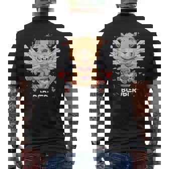 Cute Bober BóBr Kurwa Internet Meme Valentine's Day Beaver Men's Back Print T-Shirt - Monsterry