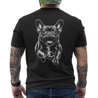 Cute French Bulldog In Run As Cool Portrait T-Shirt mit Rückendruck - Geschenkecke