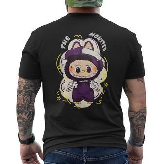 Cute Labubu Classic Pose Labubu Birthday Men's Back Print T-Shirt - Monsterry