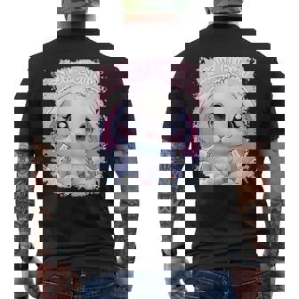 Cute Snow Rabbit Snow Bunny Men's Back Print T-Shirt - Monsterry