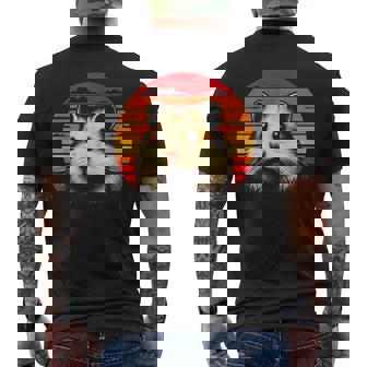 Cute Syrian Hamster Retro Men's Back Print T-Shirt - Monsterry