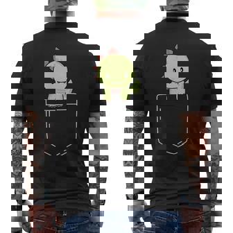 Cute T-Rex In Pocket Tyrannosaurus Rex Kawaii Dinosaur Lover Men's T-shirt Back Print | Seseable CA