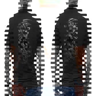 Cyberpunk Grim Reaper Con Guitarra Eléctrica Rock Heavy Metal Camiseta Hombre Estampado Espalda - Regaloses
