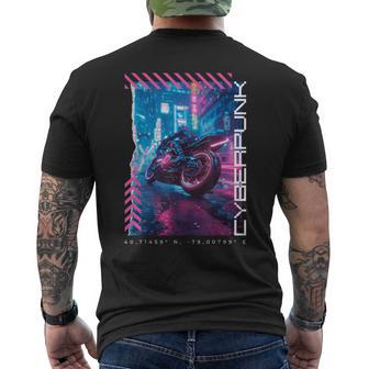 Cyberpunk Motorcycle Futuristic Tokyo T-Shirt mit Rückendruck - Geschenkecke