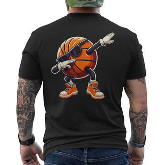 Dabbing Basketball Ball With Sunglasses Basketball Men's T-shirt Back Print - Thegiftio UK