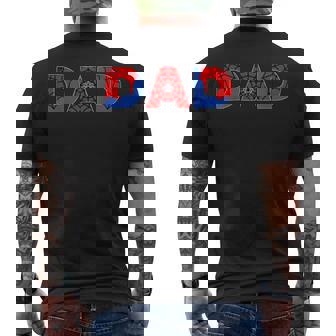 Dad Birthday Boy Spider Family Party Decorations Men's T-shirt Back Print - Monsterry