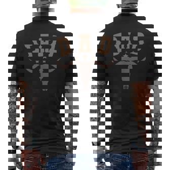 Dad Skull Second Birthday Boy Western Rodeo Family Matching Men's T-shirt Back Print - Thegiftio UK