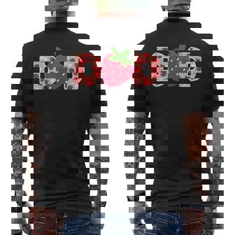 Dad Strawberry First Birthday Family Strawberry Men's T-shirt Back Print - Thegiftio