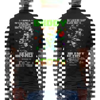 Daddy Of The Birthday Boy Party Video Gamer Pixel Number Men's T-shirt Back Print - Seseable