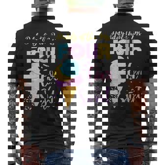 Daddy Of The Ms Four Ever Sweet Ice-Cream Cake 4th Birthday Men's Back Print T-Shirt - Monsterry