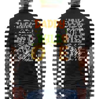 Daddy Of The Wild One Kids Boys Safari Zoo Birthday Family Men's Back Print T-Shirt - Monsterry
