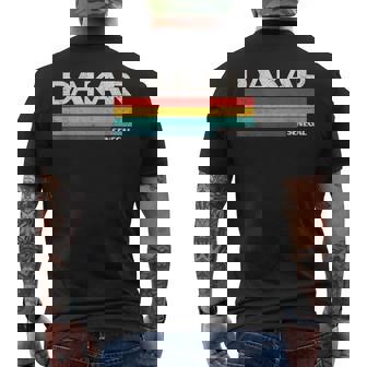 Dakar Senegal Retro Love 70s Vintage Graphic Men's Back Print T-Shirt - Monsterry