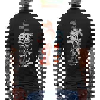 Dandy's World Shrimpo And Finn Men's T-shirt Back Print - Monsterry
