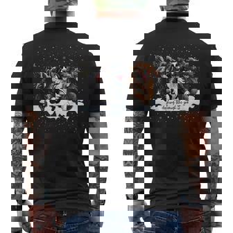 Dashing Through The Snow Newfoundland Dogs Men's Back Print T-Shirt - Monsterry