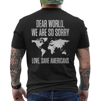 Dear World We're Sorry Men's T-shirt Back Print - Thegiftio UK