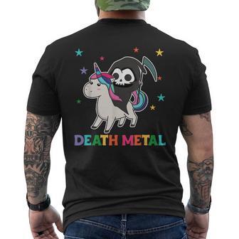 Death Metal Rock Music Death Riding Unicorn Unicorns T-Shirt mit Rückendruck - Geschenkecke