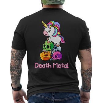 Death Metal Unicorn Cute Rock Metal Emo Alternative T-Shirt mit Rückendruck - Geschenkecke