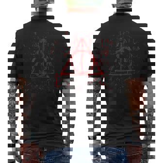 Deathly Bloody Red Mystical Symbol Scary Halloween Tank Top Men's Back Print T-Shirt - Monsterry