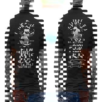 I Have Decided To Follow Jesus Baptism -Adults Black Small Modern Religious Theme Straight Fit Men's T-shirt Back Print - Monsterry