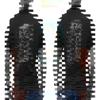 Deep Sea Commercial Diver Fishing Scuba Diving Boating Men's Back Print T-Shirt - Monsterry