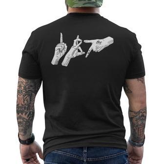 Deutschrap Hip Hop 187 Hand Sign Gesture T-Shirt mit Rückendruck - Geschenkecke