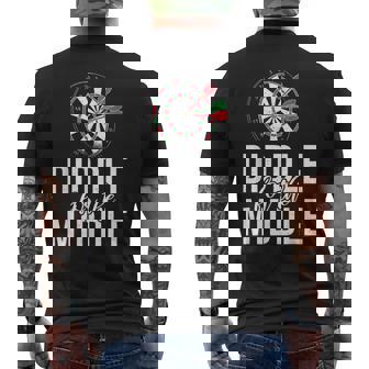 Diddle For The Middle Pub Dart Player Men's Back Print T-Shirt - Monsterry