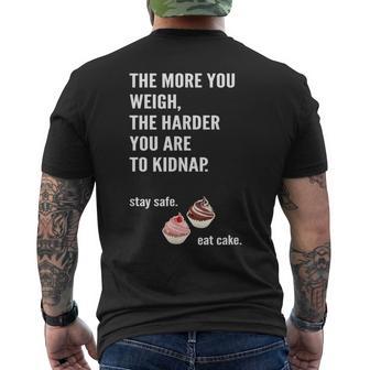 Diet Cake Hilarious Nerdy Humor Saying Men's Back Print T-Shirt - Monsterry