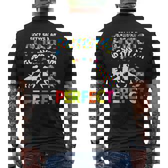 Dinosaur Autism Society Says Autistic God Says Im Perfect Men's T-shirt Back Print - Seseable