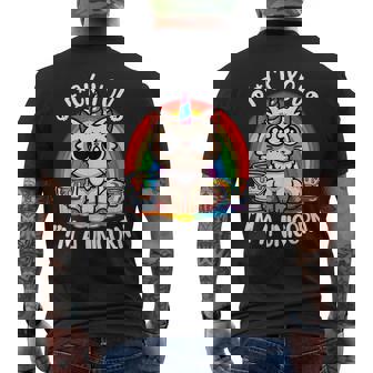Diseño Divertido No Soy Un Gato Soy Un Unicornio Arcoíris Camiseta Hombre Estampado Espalda - Regaloses