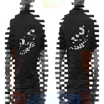 Diseños De Alicia En El País De Las Maravillas Gato De Cheshire Sonriendo En Blanco Y Negro Adulto S Manga Corta Novedad Talla S Negro Camiseta Hombre Estampado Espalda - Regaloses