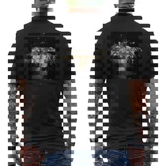 Distressed Drapeau Américain Aigleolant Noir T-shirt imprimé au dos - Cadeauxyz