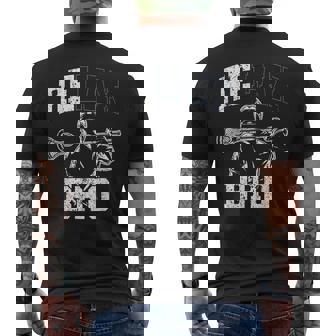 Distressed Lacrosse Player Coach Joke Relax Bro Lacrosse Men's T-shirt Back Print - Monsterry