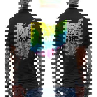 Distressed Tie Dye Ohio Native Home Tee Men's Back Print T-Shirt - Monsterry