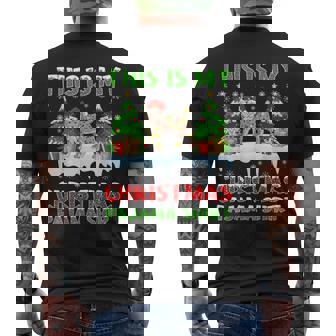Divertente Questo È Il Mio Natale Lynx Pigiama Natale T-shirt da uomo con stampa posteriore - Novitaregali