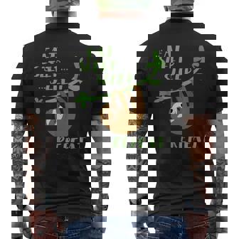 Divertida Con Texto Eat Sleep Repeat Camiseta Hombre Estampado Espalda - Regaloses