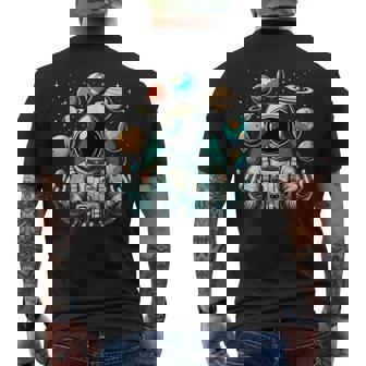 Divertido Astronauta Espacial Malabares Planetas Sistema Solar Niños Camiseta Hombre Estampado Espalda - Regaloses