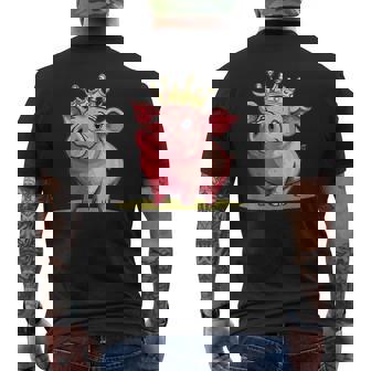 Divertido Cerdo Con Corona Para Los Amantes Del Reino Y Los Cerditos Camiseta Hombre Estampado Espalda - Regaloses