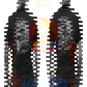 Divertidos Dinosaurios T Rex Ama La Música De Guitarra Rock'n Roll Camiseta Hombre Estampado Espalda - Regaloses