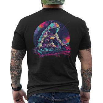 Dj Astronaut Space Galaxy Techno Rave Edm House Music Planet T-Shirt mit Rückendruck - Geschenkecke