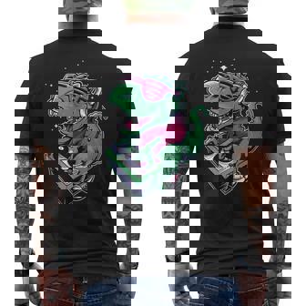 Dj Dinosaur Jouant À La Console Dj Night Club T-shirt imprimé au dos - Cadeauxyz