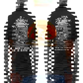 Dog Hunter Nose To Ground Beagle Hunting Men's Back Print T-Shirt - Monsterry