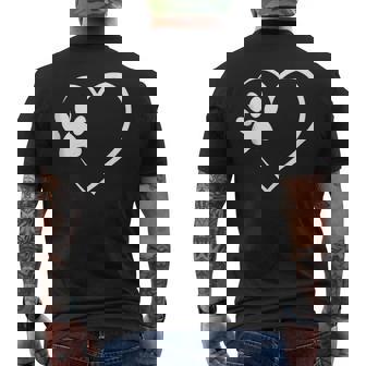 Dog Paw Heart Dog Lover For Dog Moms Tank Top Men's Back Print T-Shirt - Monsterry