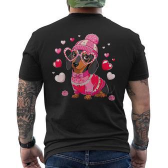 Dog Valentine Cute Dachshund Valentine's Day Men's T-shirt Back Print - Thegiftio UK